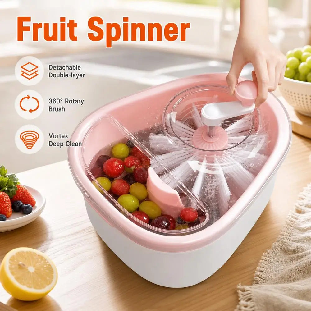 Fruit Washer and Spinner with Brush
